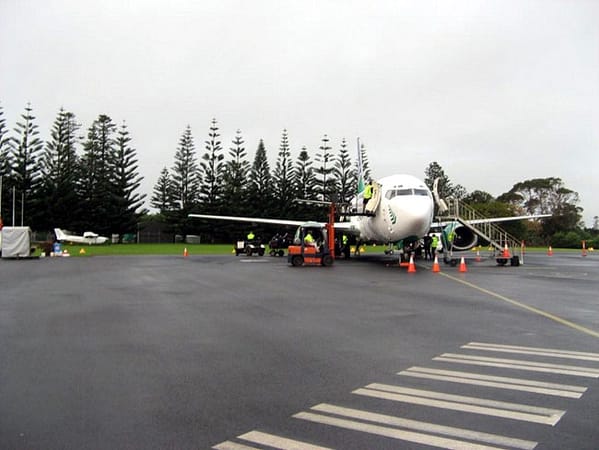 Arrival at Norfolk Island via Norfolk Air. Photo courtesy of Barry and Heather Minton