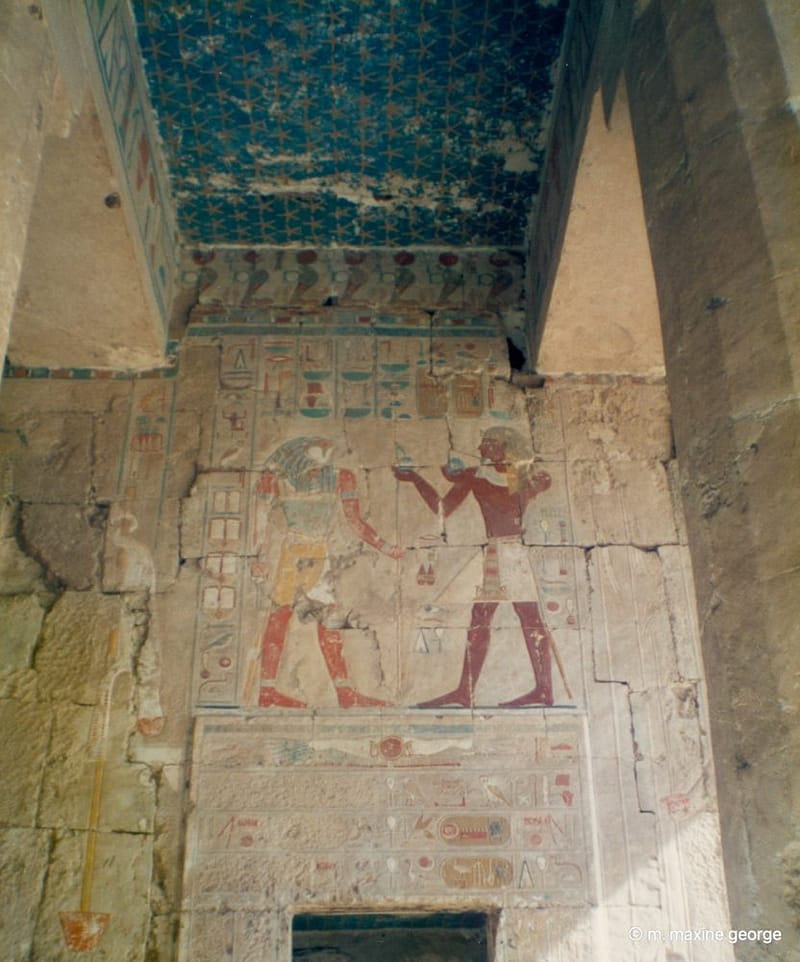 Colours still bright on wall paintings in Hatshepsut's Temple