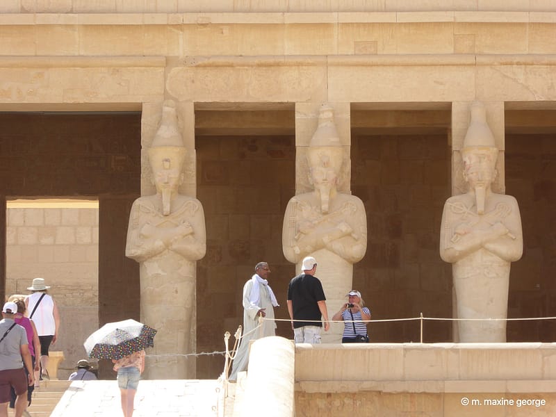 Statues at entrance of Hatshepsut temple