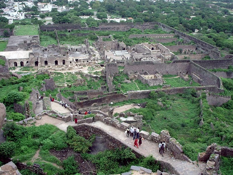 India's Golconda Fort spreads out before you.
